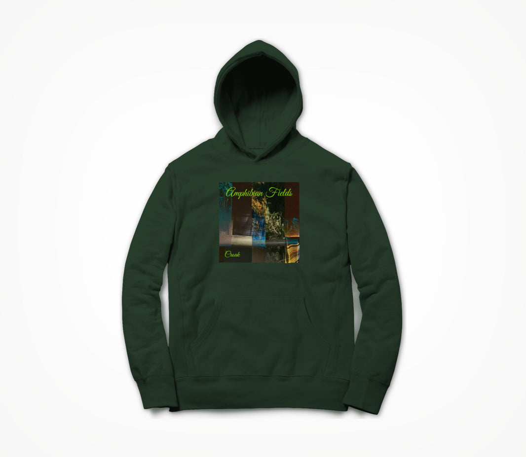 Amphibian Fields - Croak on Forest Green Hoodie