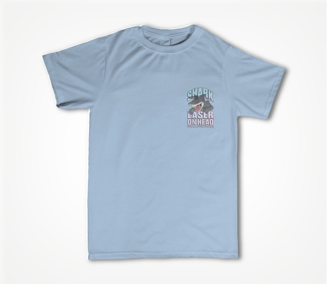 SHARK WITH LASER ON HEAD RECORDINGS Small Crest Logo (Baby Blue) Unisex T-shirt