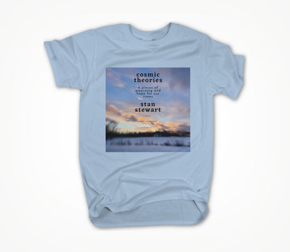 Cosmic Theories cover on light blue Unisex T-shirt