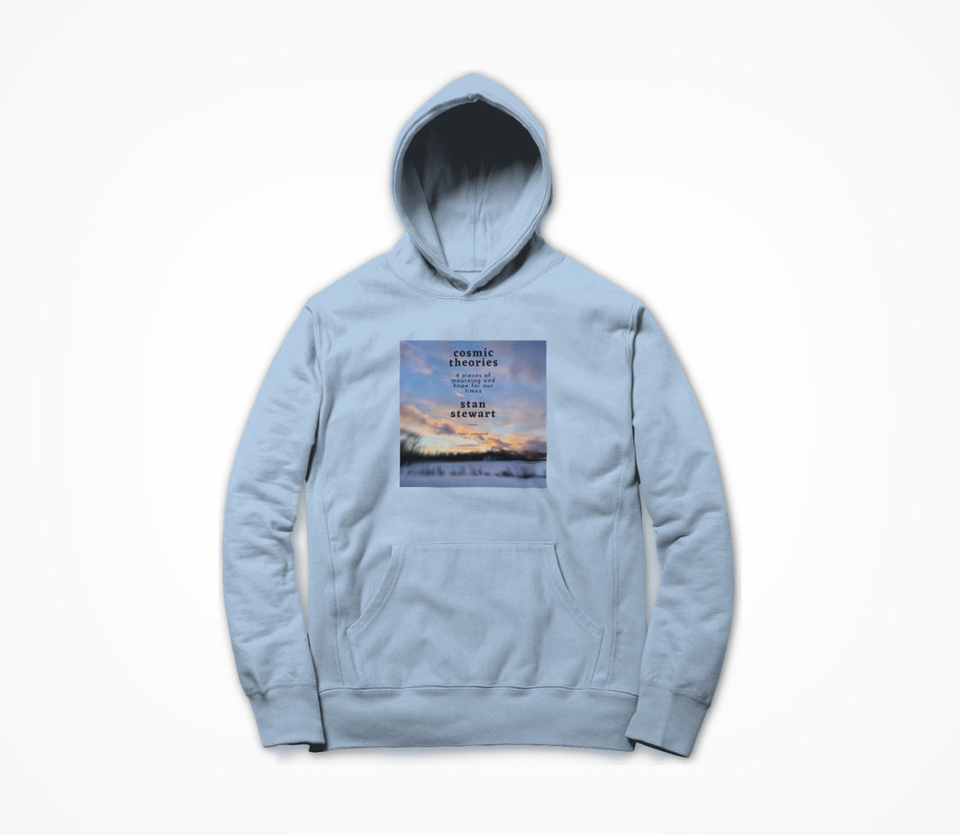 Cosmic Theories cover on light blue Hoodie
