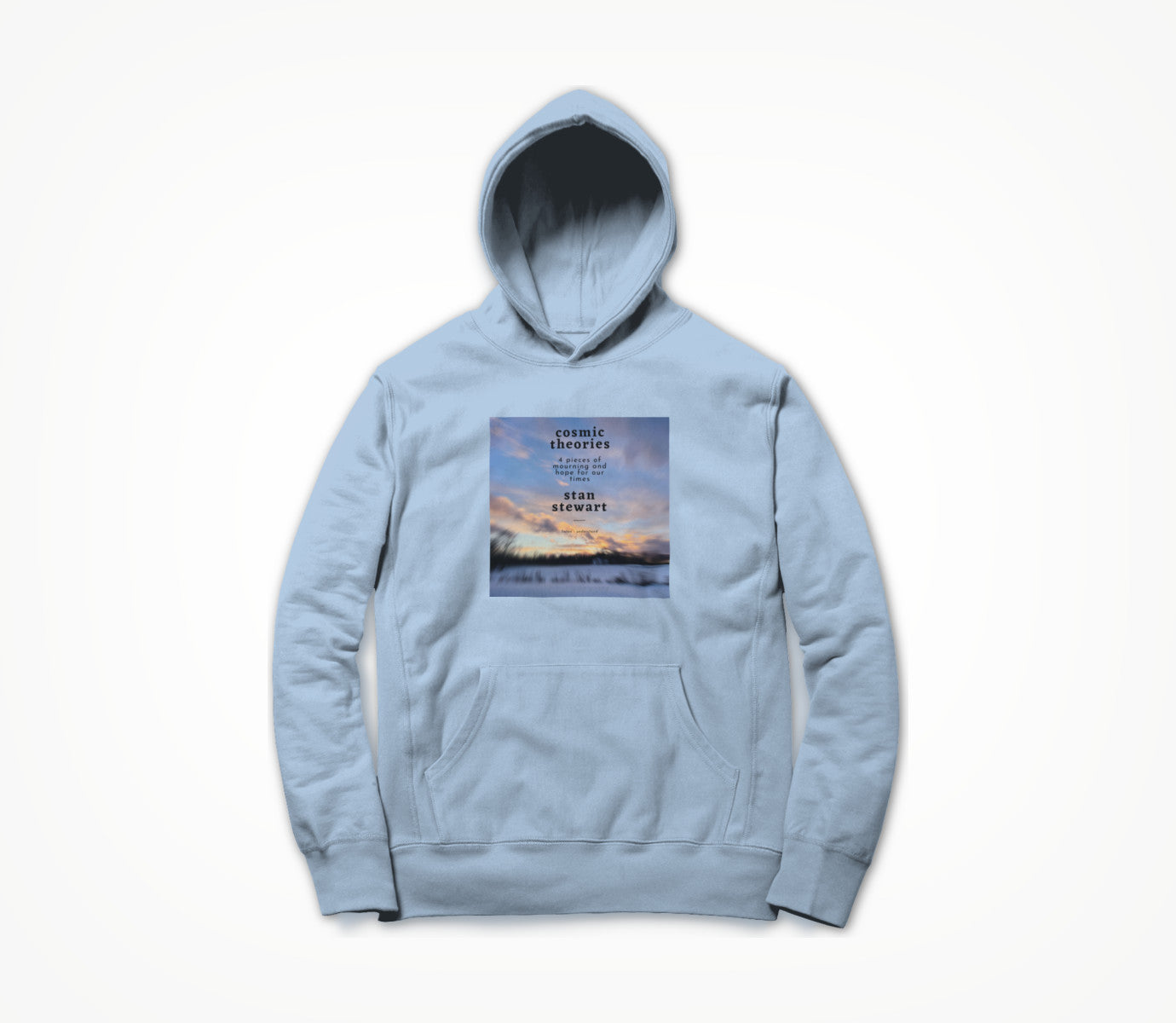 Cosmic Theories cover on light blue Hoodie