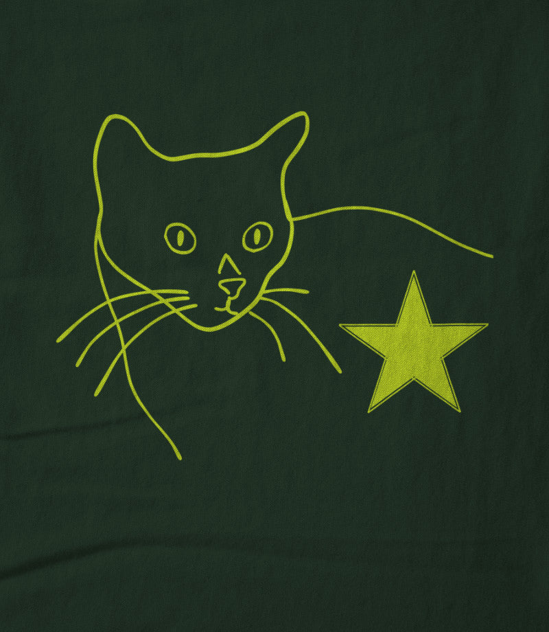 Star Cat Unisex Forest Green Shirt