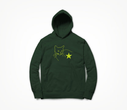 Star Cat Forest Green Hoodie