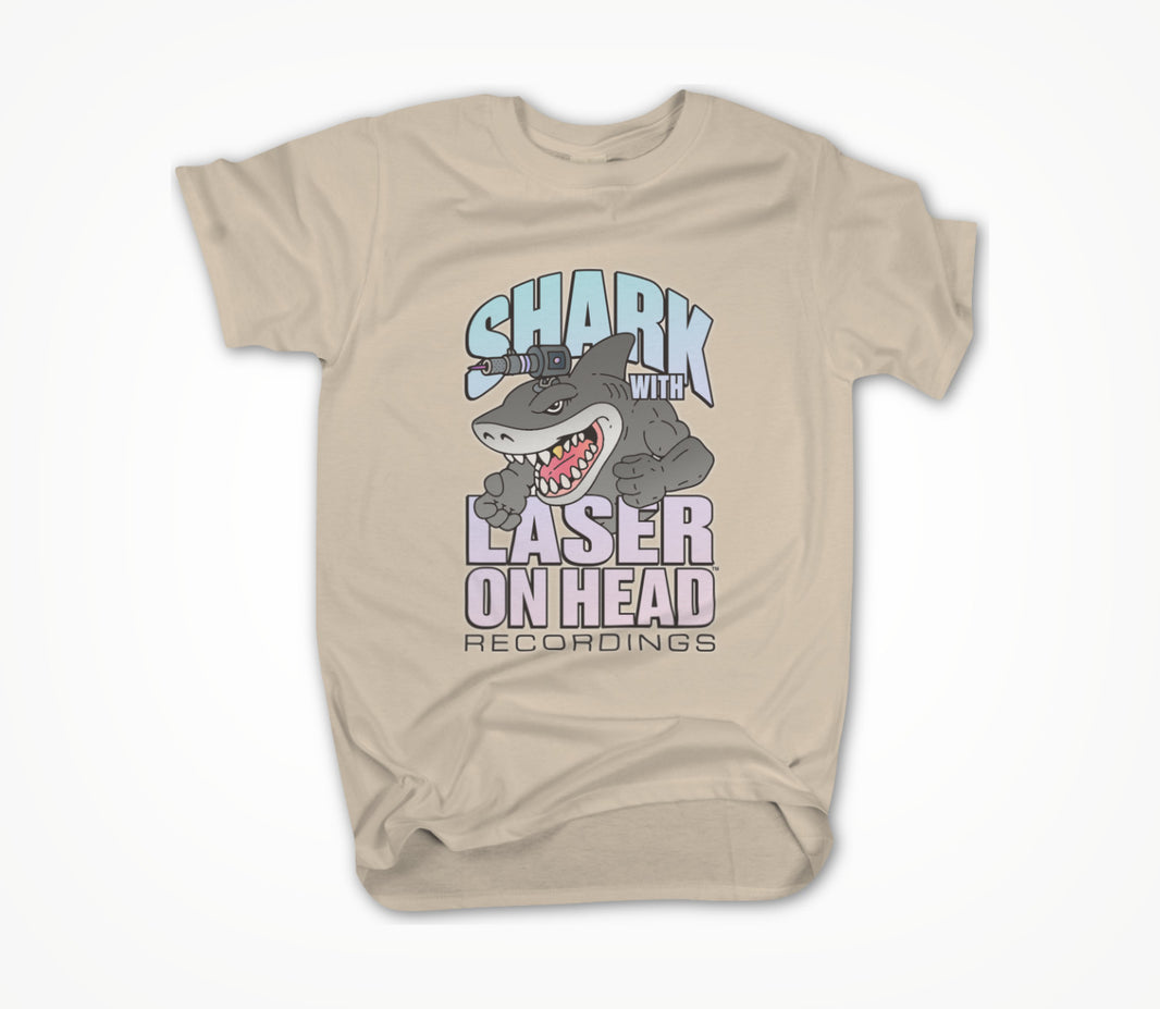 SHARK WITH LASER ON HEAD RECORDINGS Logo (Creme) Unisex T-shirt