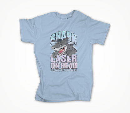 SHARK WITH LASER ON HEAD RECORDINGS Logo (Baby Blue) Unisex T-shirt