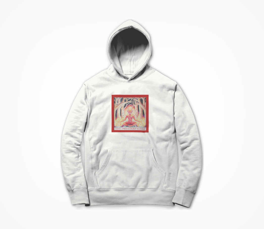 White Fire Man Hoodie