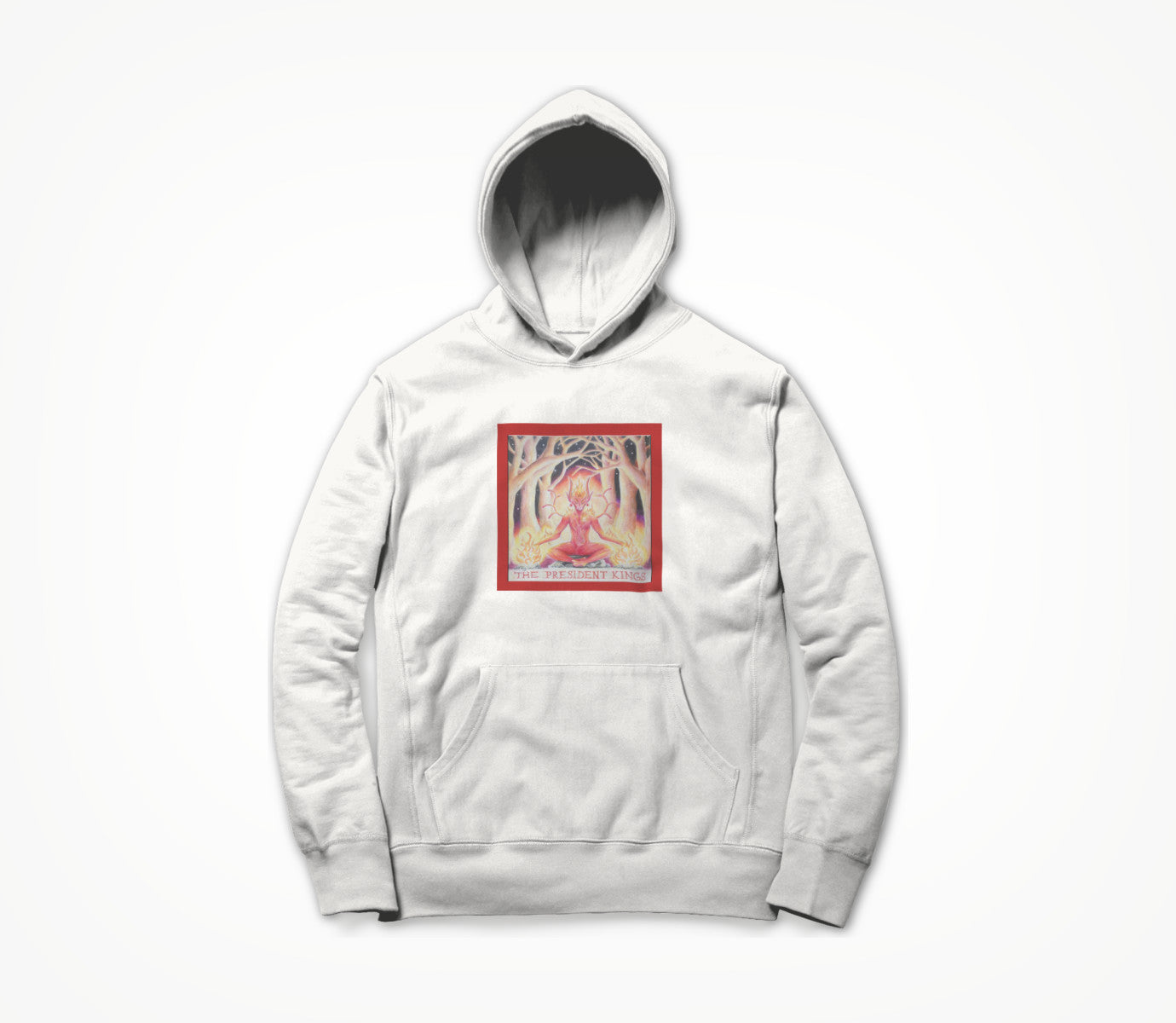 White Fire Man Hoodie
