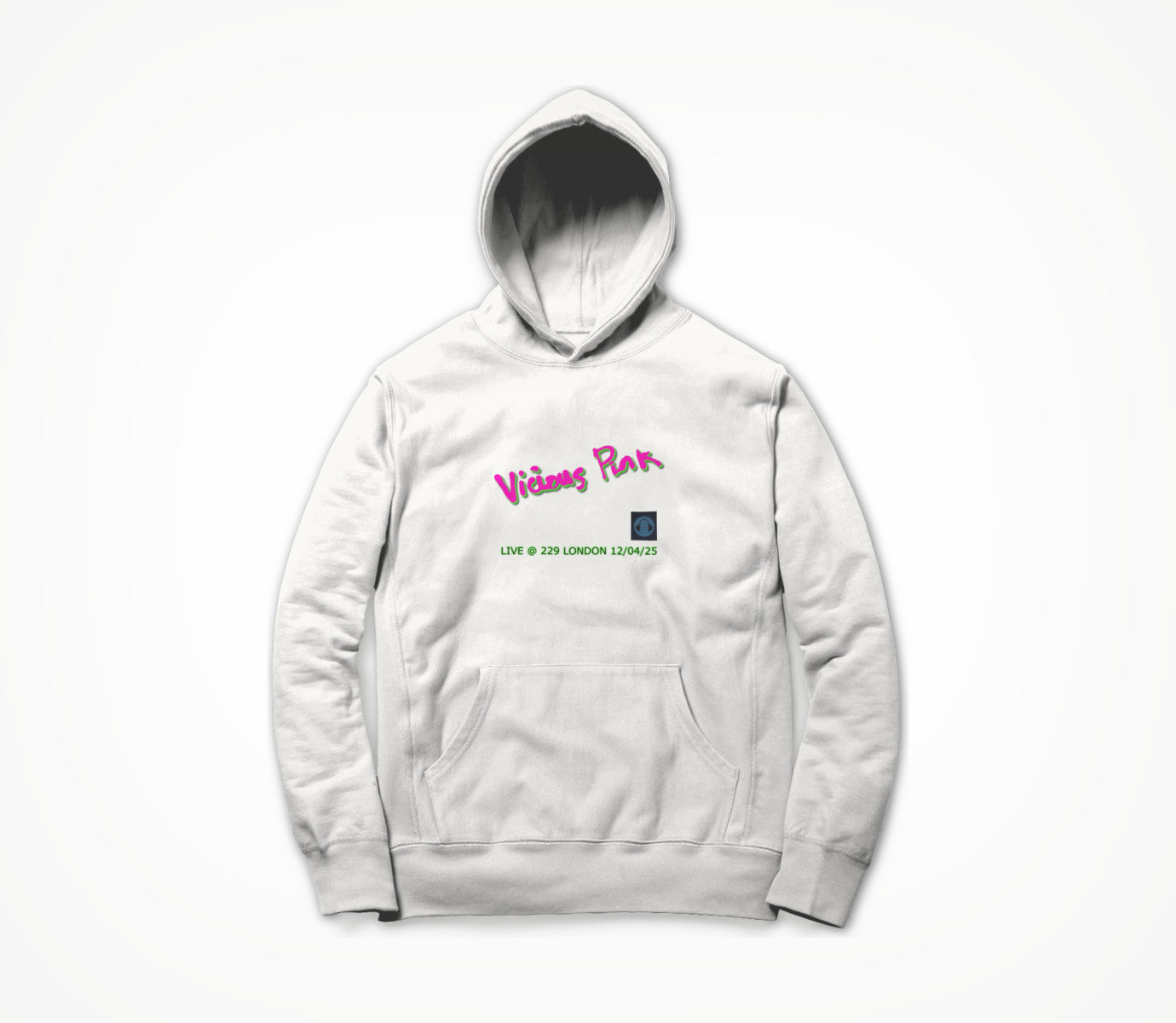 VICIOUS PINK LIVE @ 229 LONDON 12/04/25 in White Hoodie