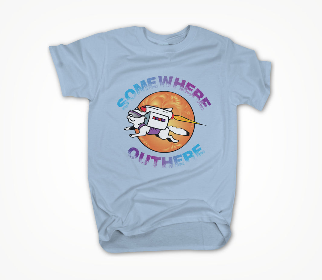 Flying Cool Cat (Sky Blue ) Unisex T-shirt