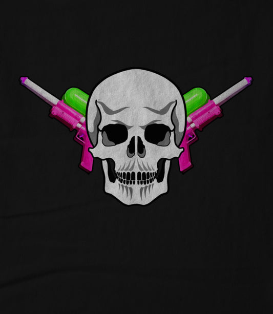 Short 'N Sweet skull & water guns logo